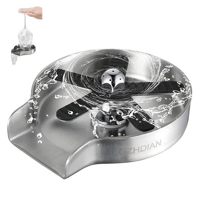 GZHDIAN Glass Rinser, Rotary for Kitchen Sinks Glass Rinser and Sink Cup Rinser, Bottle Washer for Sink, 360° Rotation With no Dead Ends Cup Cleaner for Sink, For Home Kitchen, Bar, Milk Tea Shop.