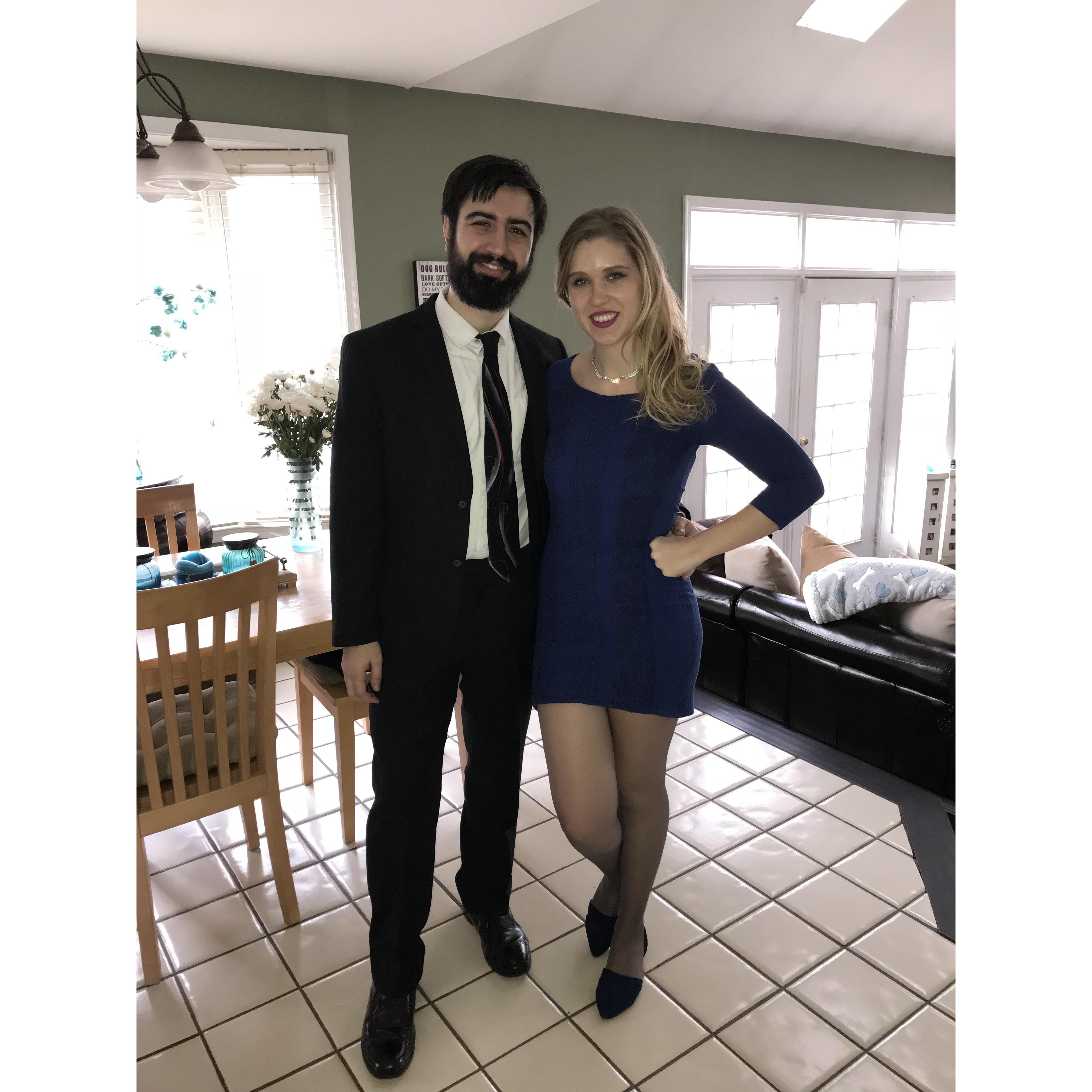About to attend our first wedding together, just 2 months after meeting.
