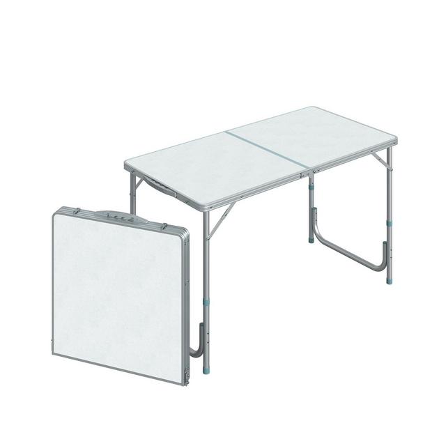 Outsunny 47" Aluminum Lightweight Portable Height Adjustable Camping Table with a Carry Handle & Easy Folding Design