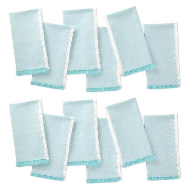 Folkulture Cloth Napkins, Set of 12 Cotton Dinner Napkin or Table Napkins for Parties or Guests | Reusable Linen Absorbent Napkins