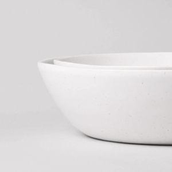 Low Serving Bowls - Color Speckled White
