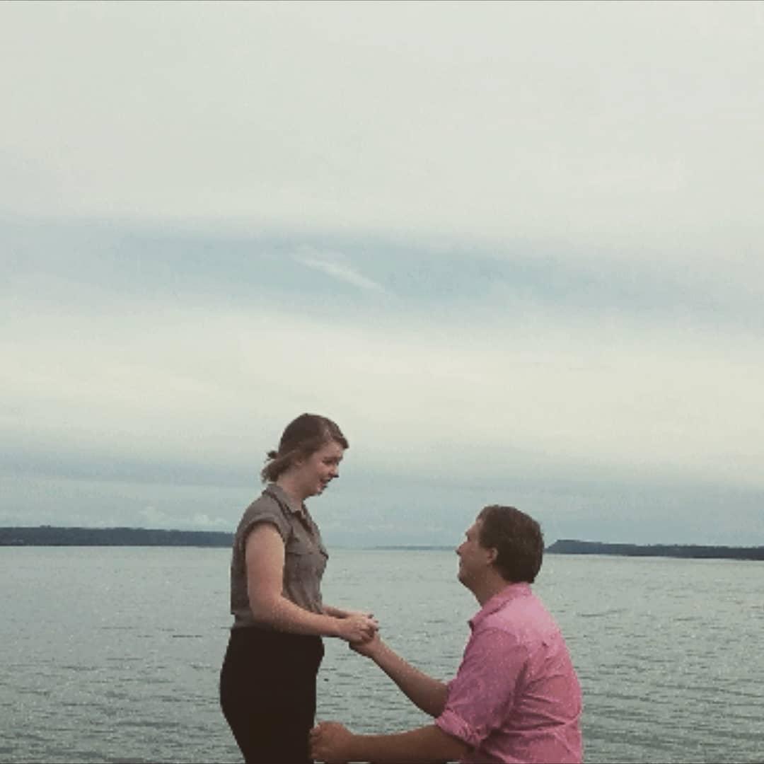 Getting engaged at Garrett's childhood cabin on Camano Island, 2018