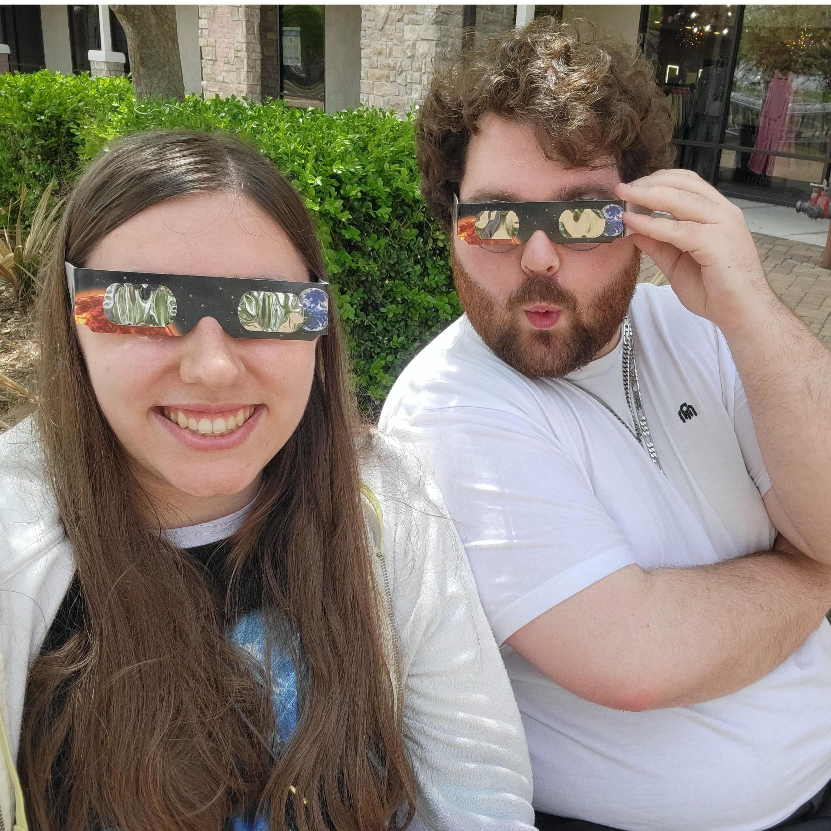 Celebrating Brad's birthday by watching the eclipse
