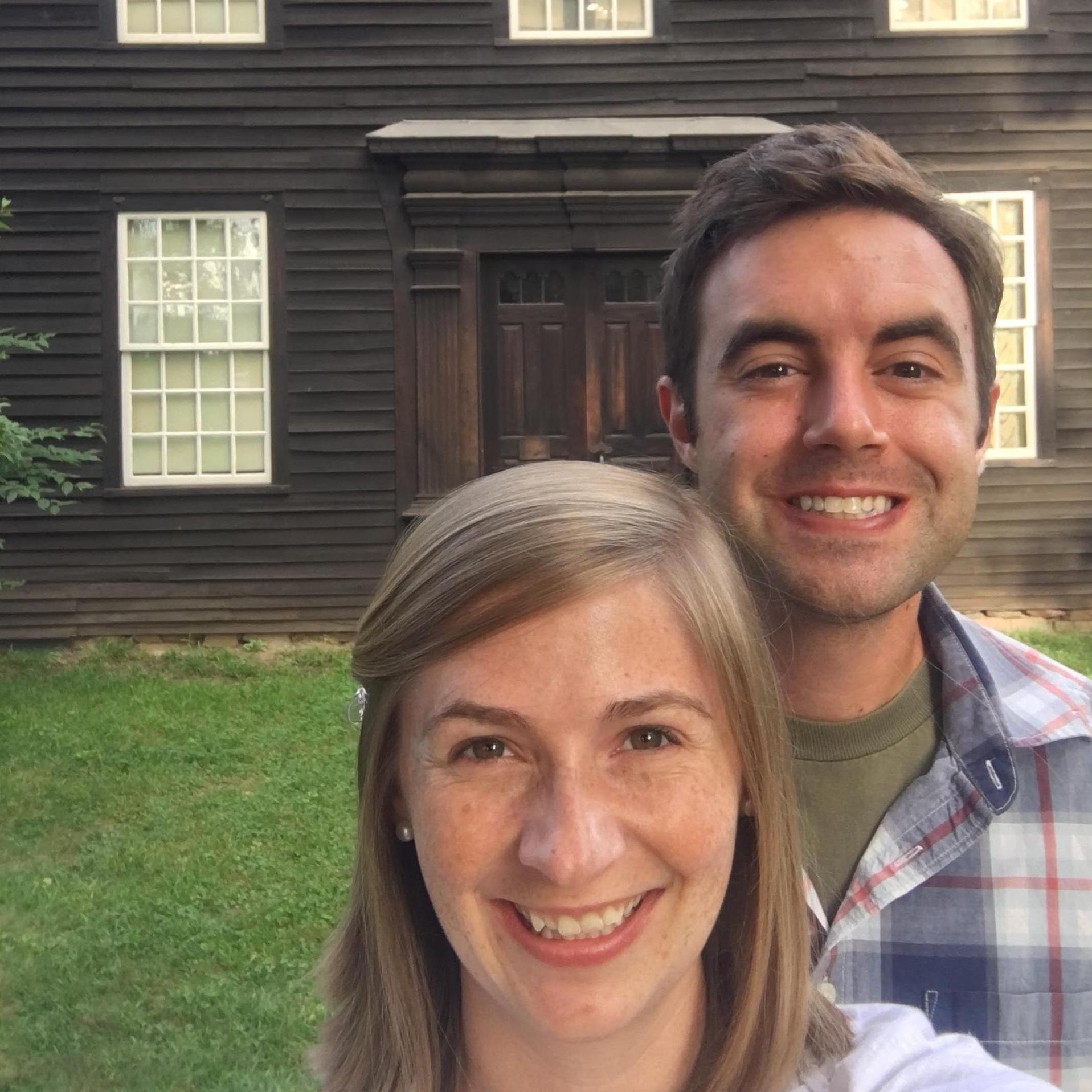 Historic Deerfield where it all began. Allen House is behind Lauren and Ryan. Many games of canasta were played around the kitchen table and friendships formed.