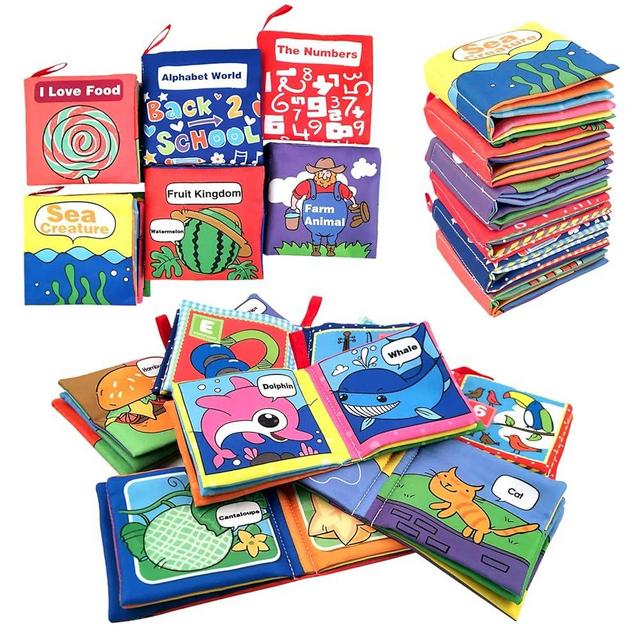 Soft Cloth Books for Baby, Toddler and Infant - Let's Learn Together, Educational Toy for Boy & Girl, Shower Gift for Baby, Pack of 6