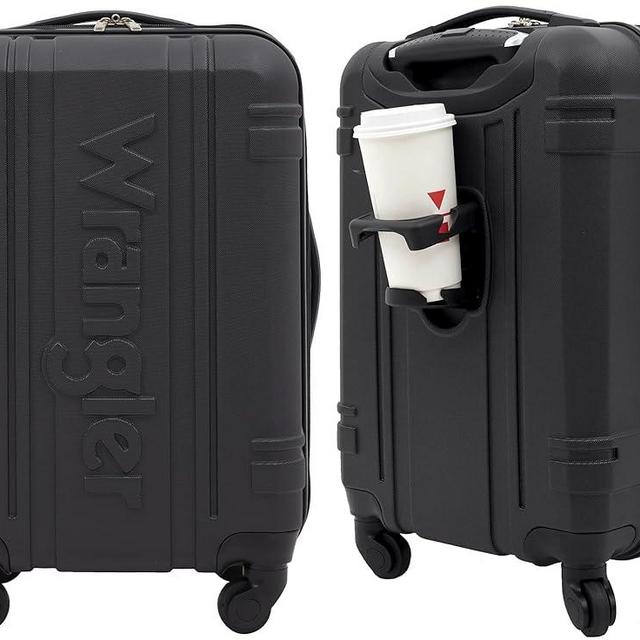 Wrangler Astral Hardside Luggage, Black, 20-Inch Carry-On