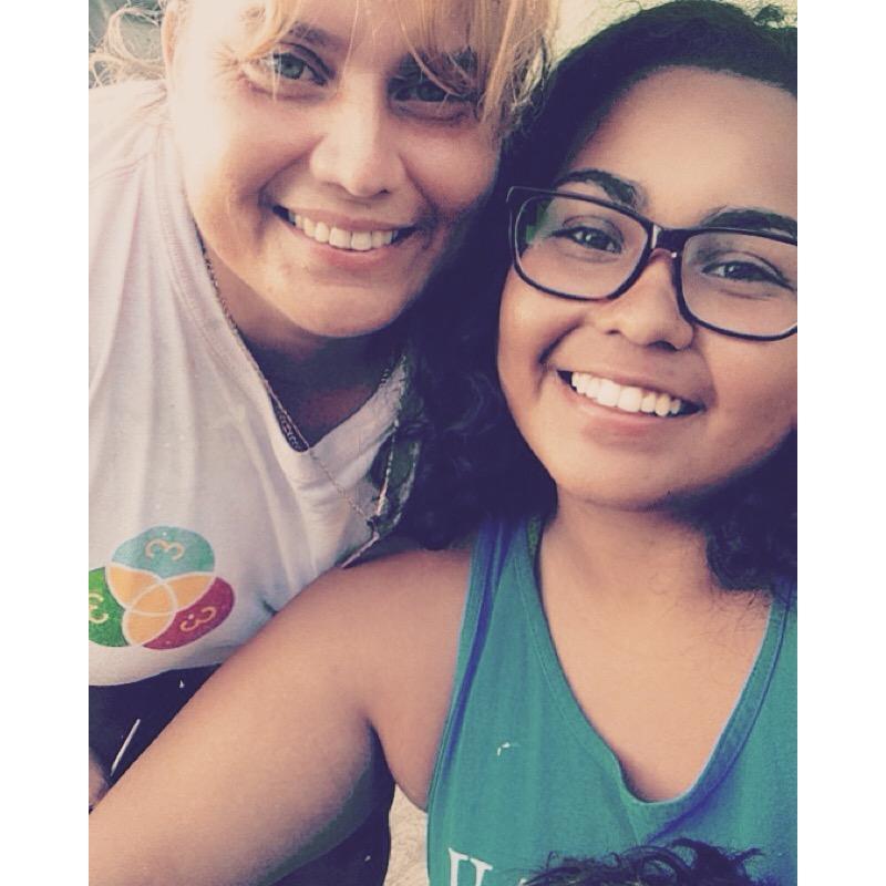 Mother and daughter after a long day of painting mom's house in Ladyville, Belize