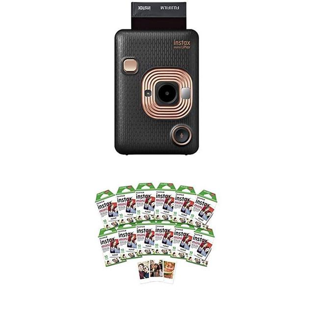 Fujifilm Instax Mini Liplay Hybrid Instant Camera - Elegant Black + w/120-pack