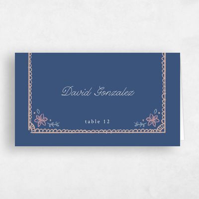 Dark Cobalt, Blue Wedding Place Card - Maglorie