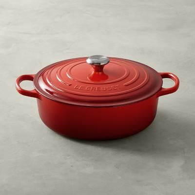 Le Creuset Signature Enameled Cast Iron Round Wide Dutch Oven, 6 3/4-Qt., Red
