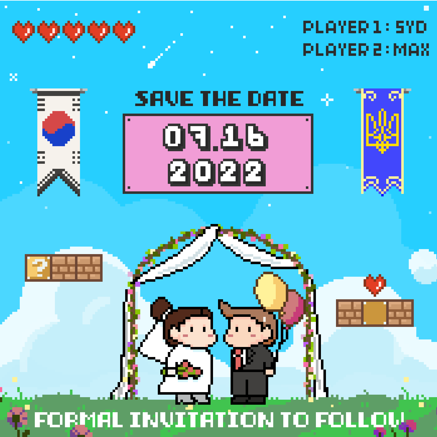 Save the date - designed and created by Sydney Bang; making it better with colour correction and back ground by Ryan Cort (the best man)