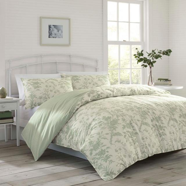 King Natalie Duvet Cover Set Green - Laura Ashley