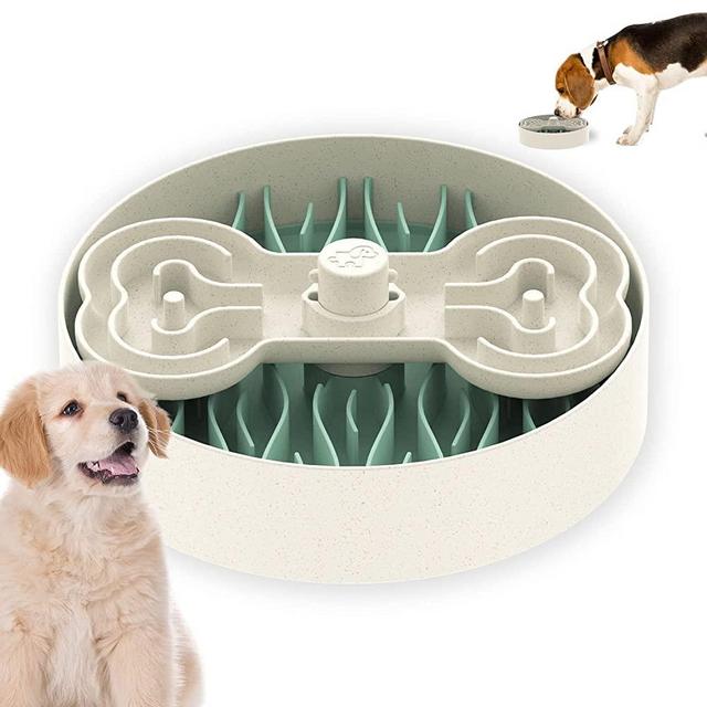 Puzzle Feeder Dog Bowl, Slow Feeder Dog Bowls for Dogs, Dog Bowl Slow Feeder for Dry, Wet, and Raw Food, Dog Puzzle Dog Food Bowls for Big Dogs, 9.8 Inches, Green