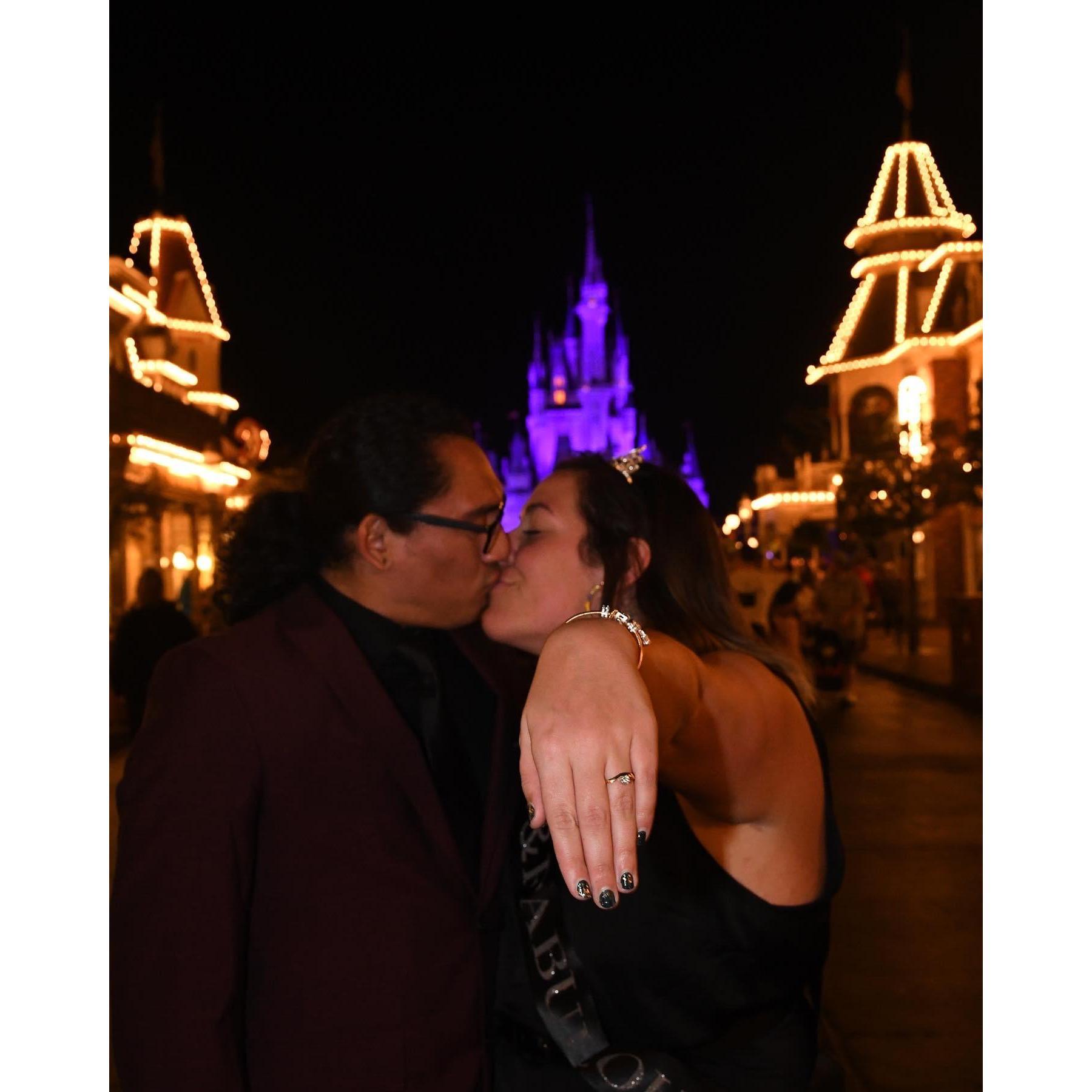 Coming out from just getting engaged and a nearly empty park! It was perfect!