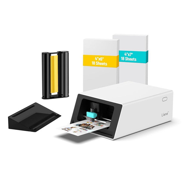 Liene PixCut S1 Photo Sticker Printer & Cutting Machine - All-in-One Sticker Maker Machine for DIY Crafts, Custom Labels & Gifts, Thermal Dye-Sublimation, 300 DPI Prints, Precise AI Auto-Cutting