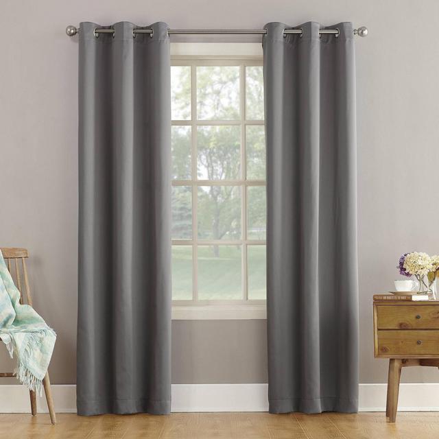 Lazlo Energy Efficient Grommet Curtain Panel Gray 40"x95"- Sun Zero