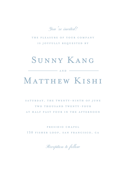 Lucca Portrait | Dusty Blue | Zola Wedding Invitations