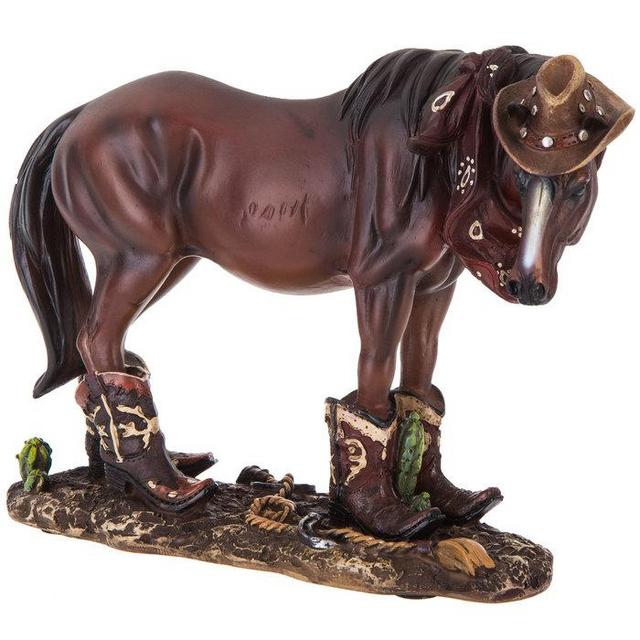 Brown Horse With Boots & Hat