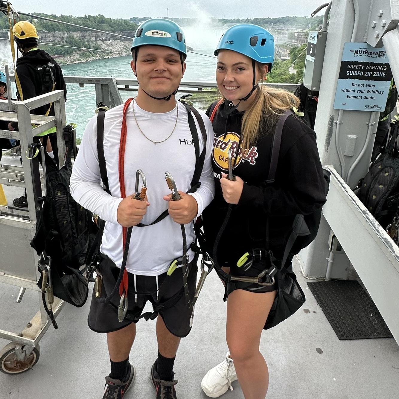 Zip-lining at Niagara Falls