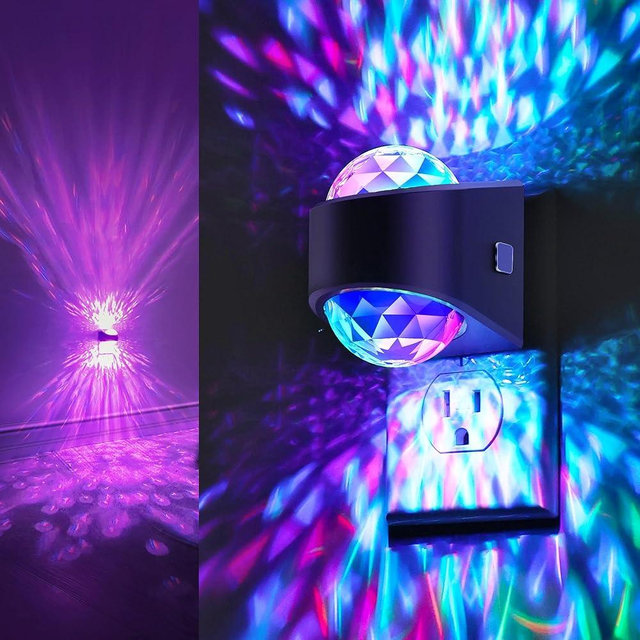 Night Lights Plug into Wall, Star Projector for Bedroom, Night Light Projector for Kids, 9-Color RGB Galaxy Nightlight with Dusk to Dawn Sensor for Bathroom, Home Gaming Room Decor Gifts