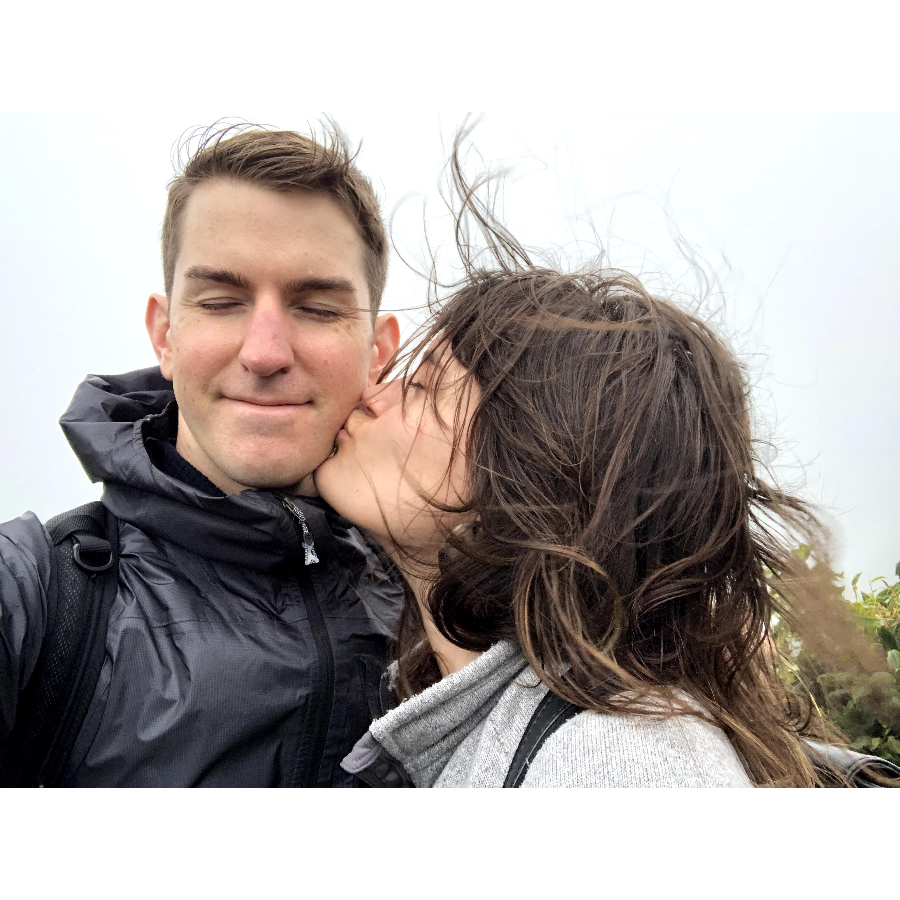 A kiss at the Continental Divide in Costa Rica