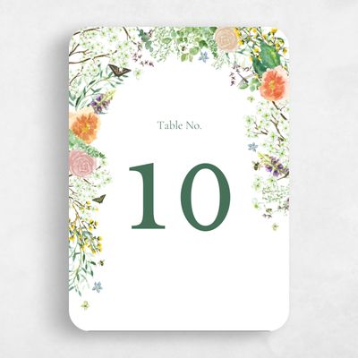 White Rounded Wedding Table Number - Rosalind