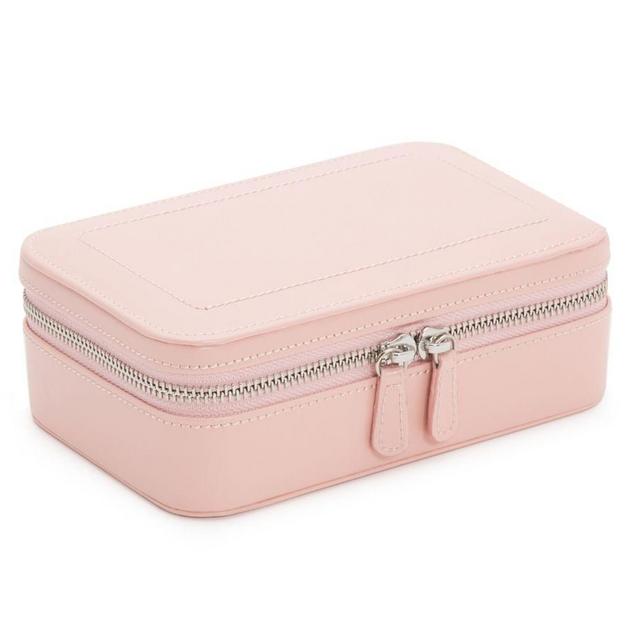 Sophia Square Zip Jewelry Case, Rose