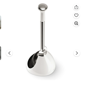 simplehuman Toilet Plunger and Caddy, Stainless Steel, White - Walmart.com