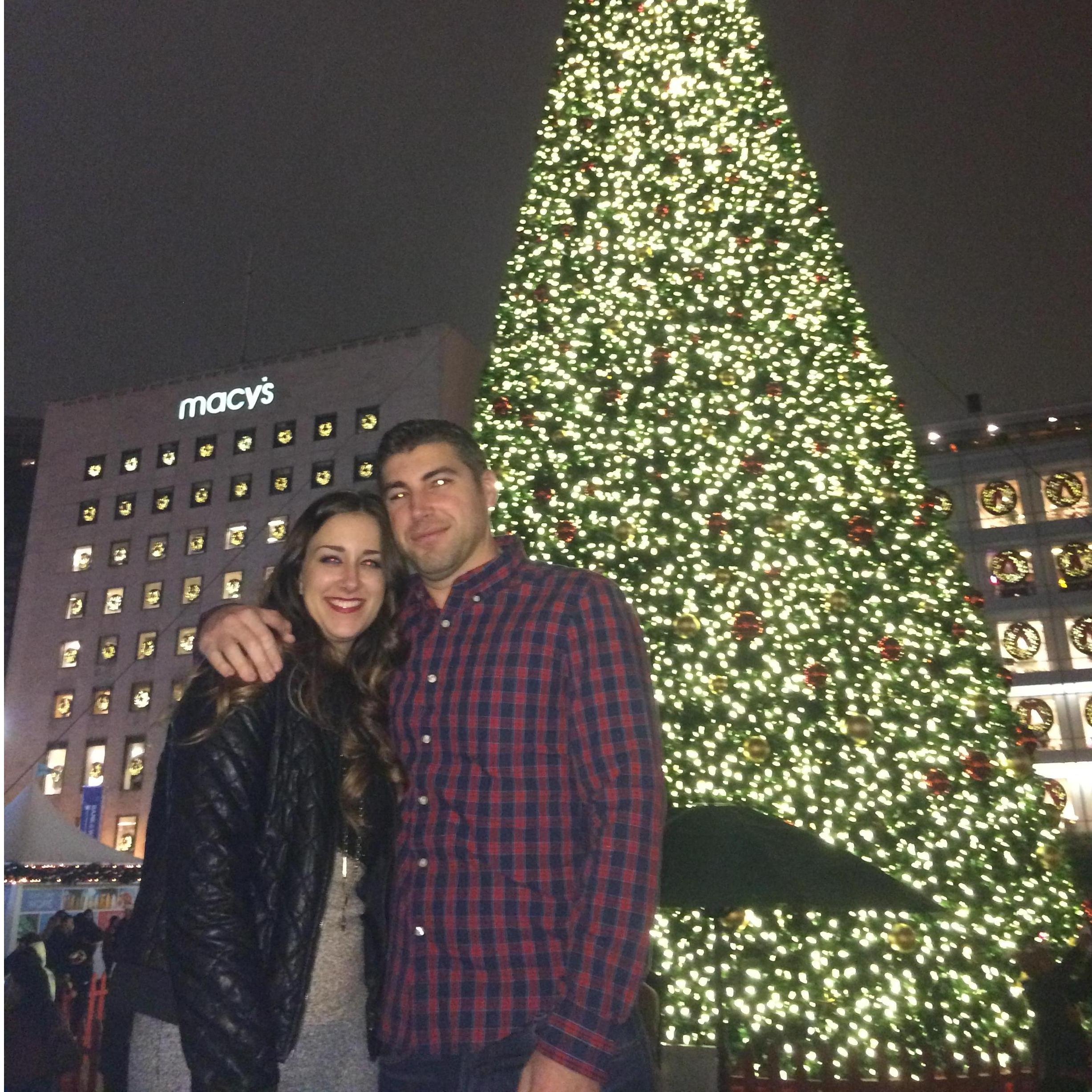 Downtown SF around Christmas time, only had been dating for a couple of months here! 2014
