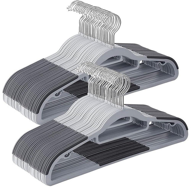 BGRQRIQ 50 Pack Plastic Clothes Hangers- 16.5 Inch Slim Space Saving Hangers for Closet, Heavy Duty Non-Slip Hangers with 360° Swivel Hooks​ for Hanging Coats, Suits, Jackets, Shirts,T-Shirt