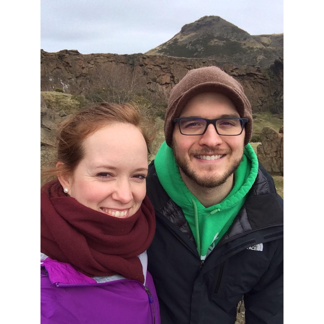Walking around Arthur's Seat in Edinburgh, Scotland, 2014-2015.