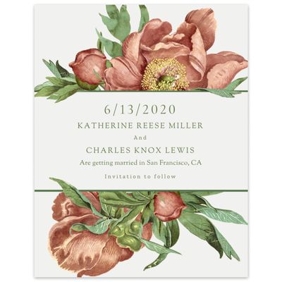 Peach, Orange Wedding Digital Save the Date - Sparrow Bloom