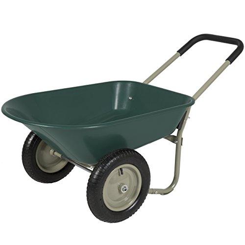 Best Choice Products Dual Wheel Home Wheelbarrow Yard Garden Cart