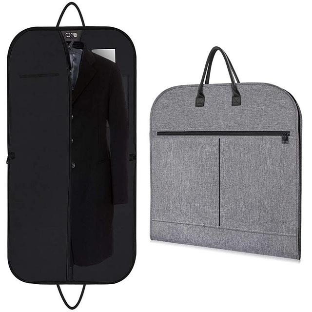 Lesige 54" Garment Bag with 4 Zipped Pockets for Travel and Storage, Hanging Suit Cover Bags for Clothes Shirts Dresses Coats Ties, Durable and Stylish, Gray