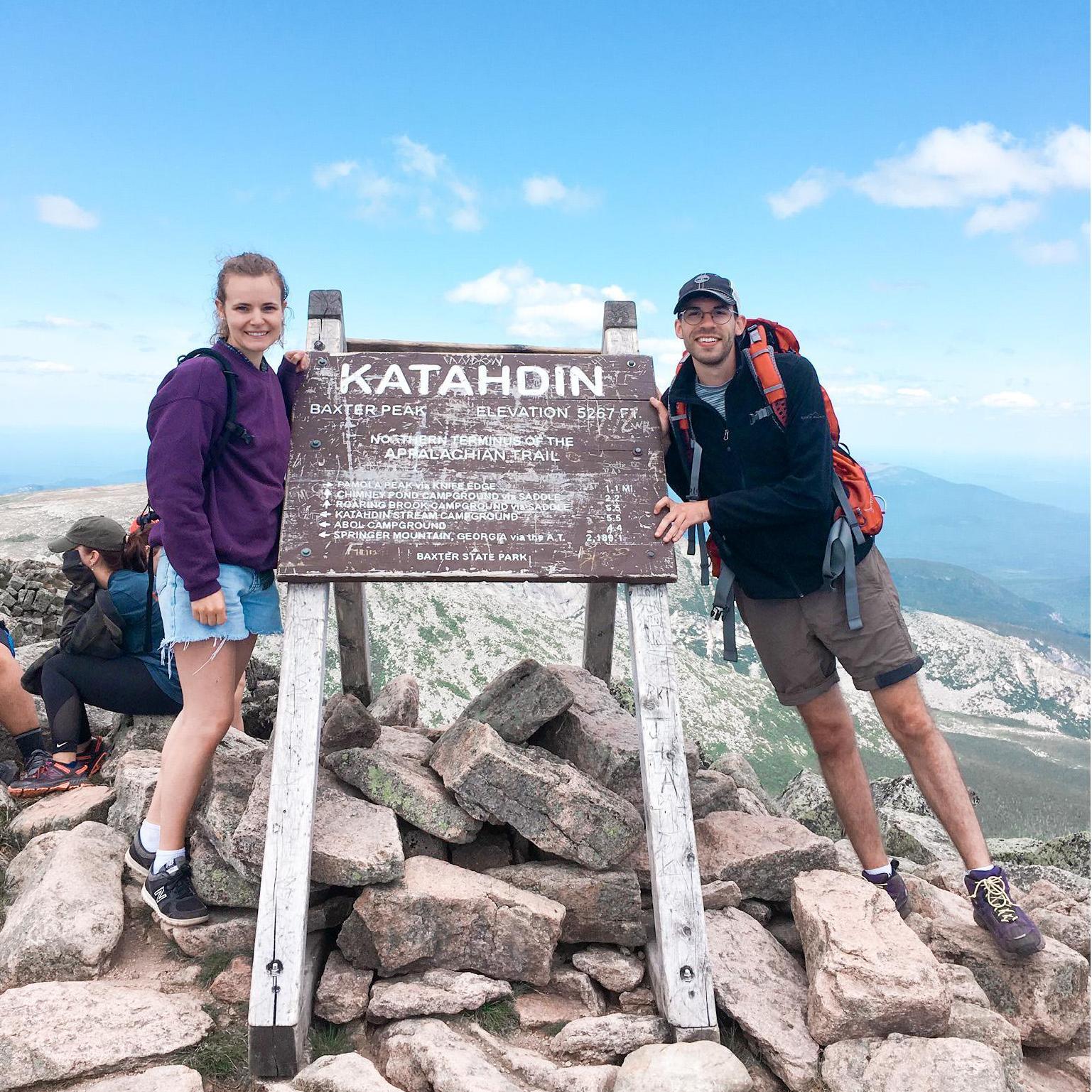 At the summit of Mt. Katahdin, Maine 2019