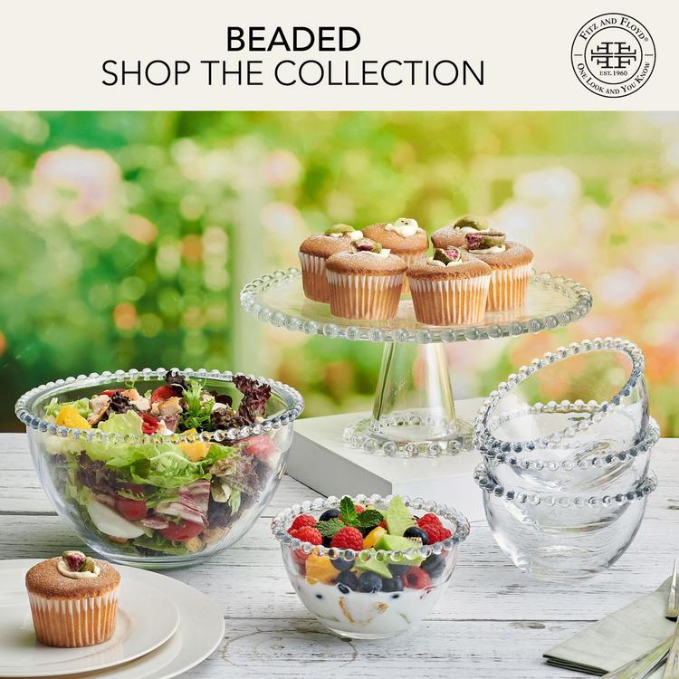Fitz & Floyd, Beaded Large Glass Bowl | Zola