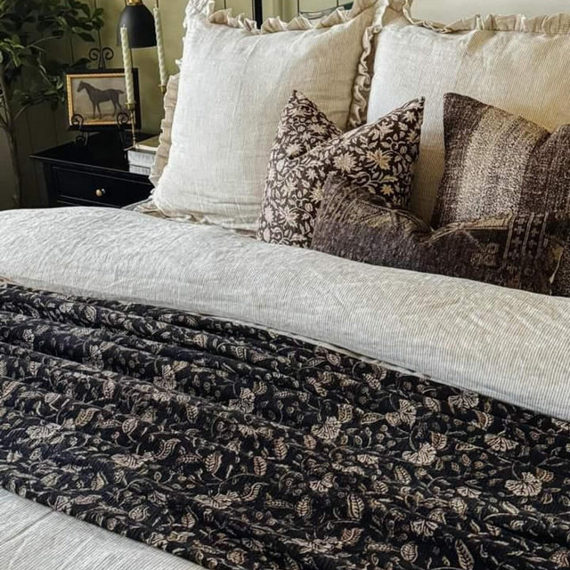 Premium Handmade Cotton Throw Blanket Cozy Boho Blanket with Tassels & Beautiful Handblock Print for Living Room, Couch Bedroom Décor