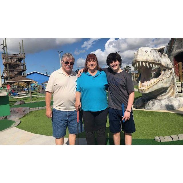 Mini golf with our Grandson, Quinn