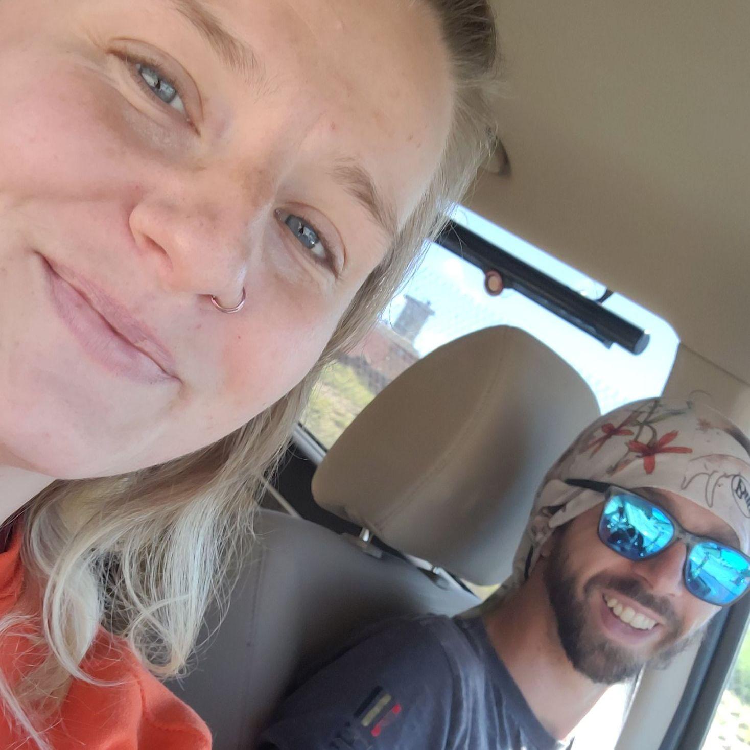 Most of our pictures are either in the car or at an outside adventure destination