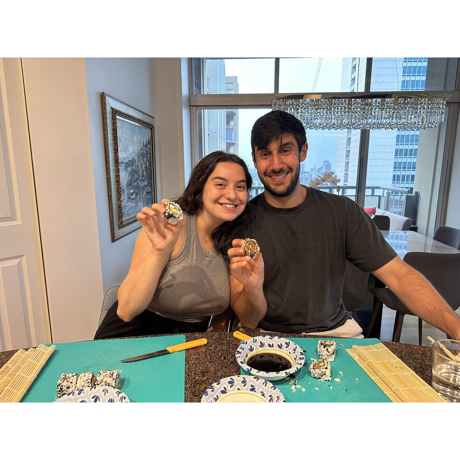 Jake surprised Molly with a sushi making class at home!