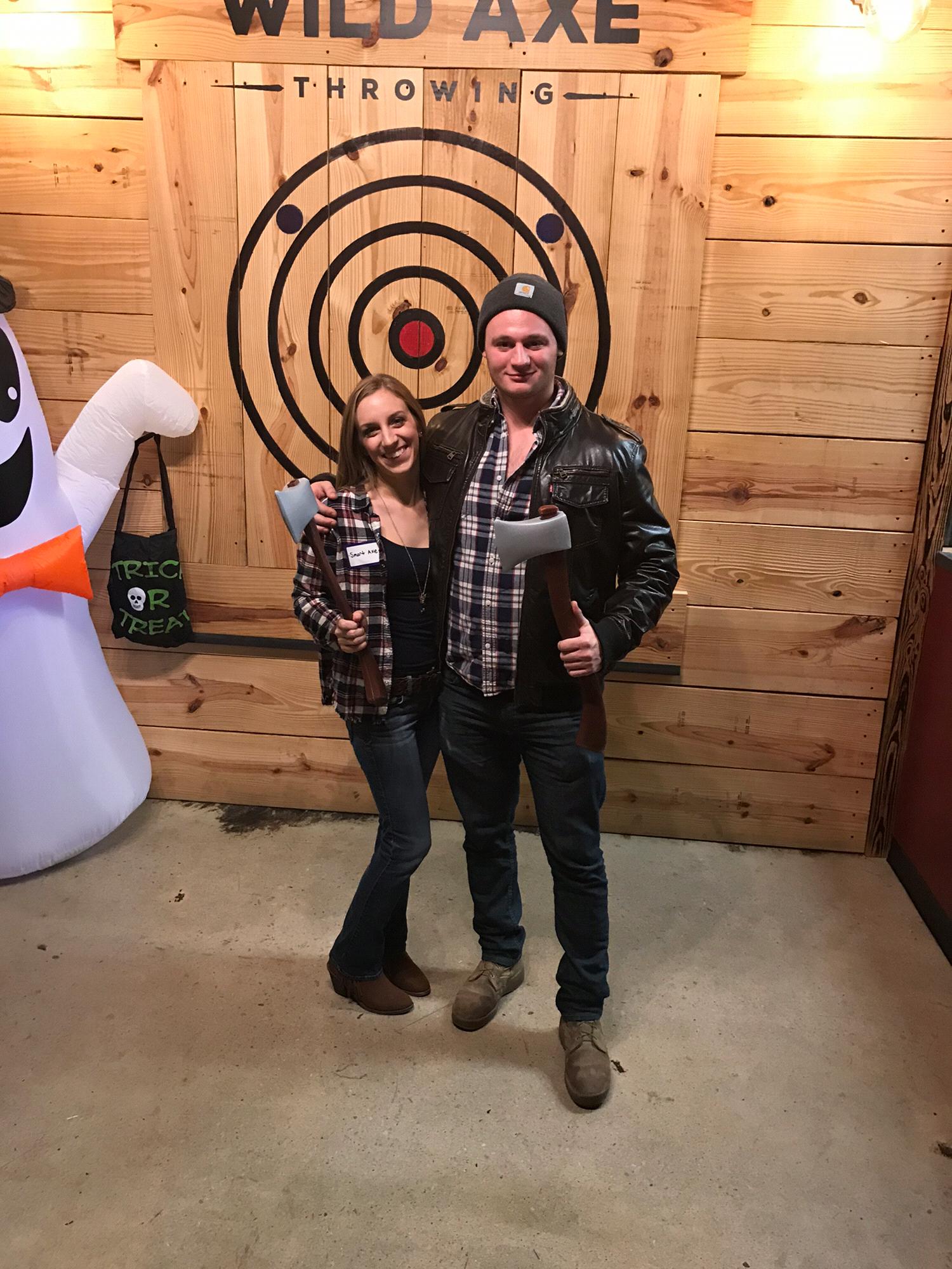 Axe throwing at Wild Axe.