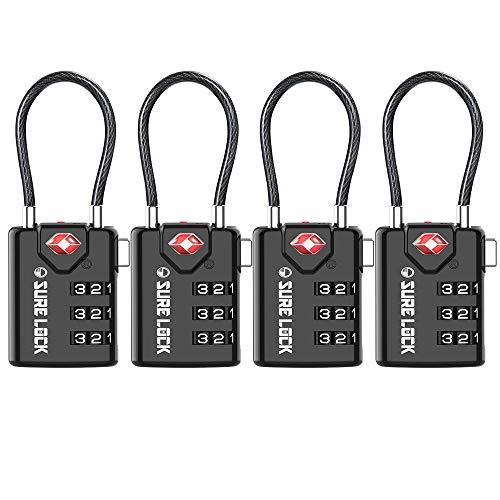 TSA Compatible Travel Luggage Locks, Inspection Indicator, Easy Read Dials - 1, 2,4,6 & 8 Pack