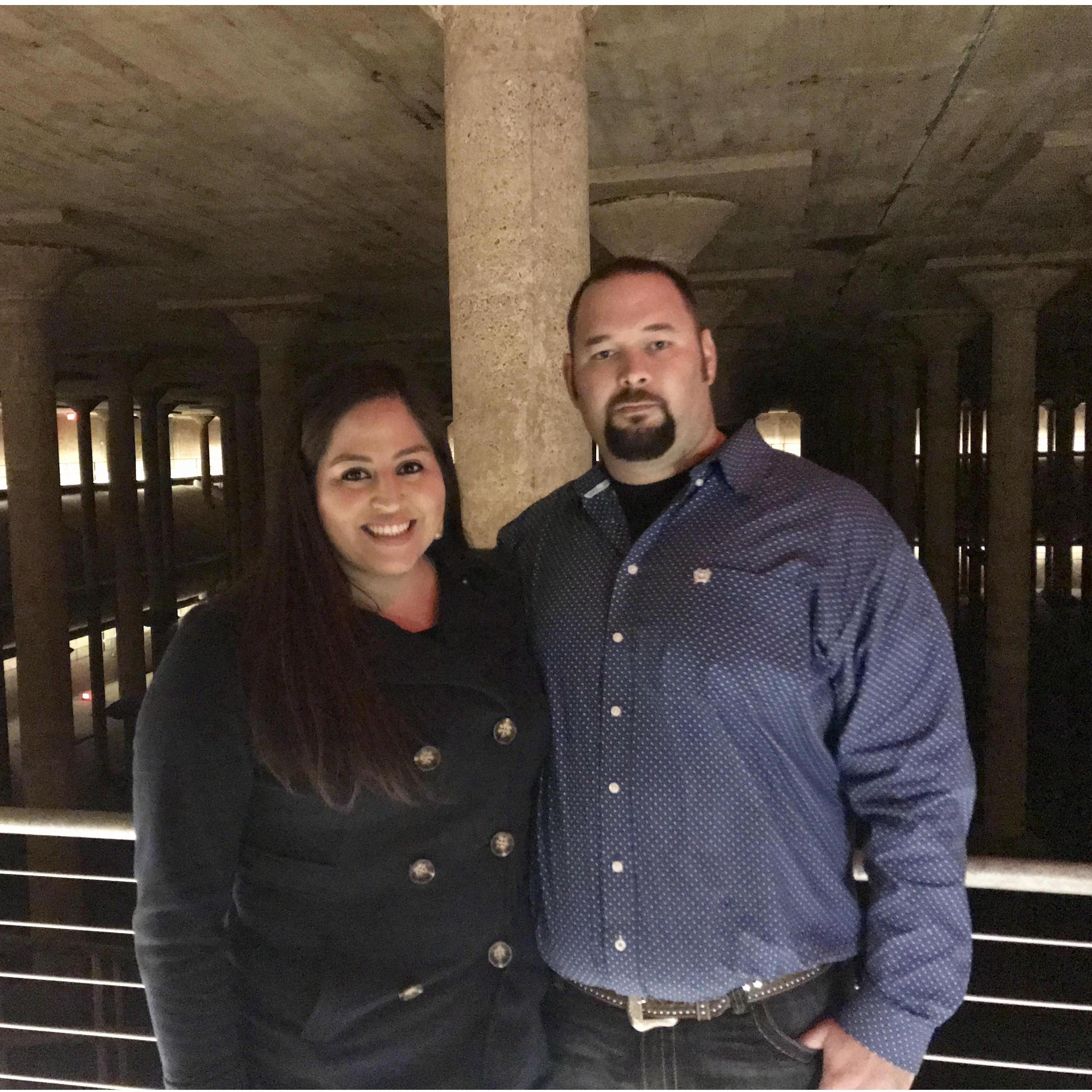 Our first date at the Buffalo Bayou Park Cistern.