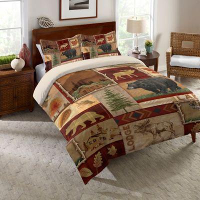 Laural Home® Lodge Collage King Comforter in Brown