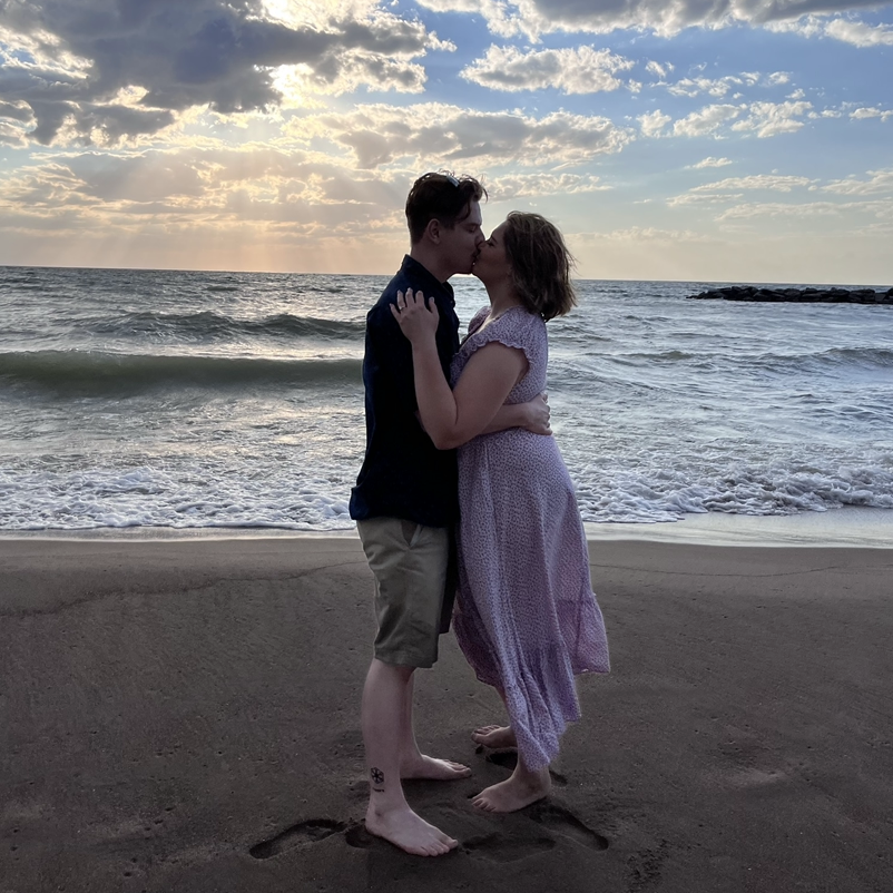 The sunset on Presque Isle after we got engaged
