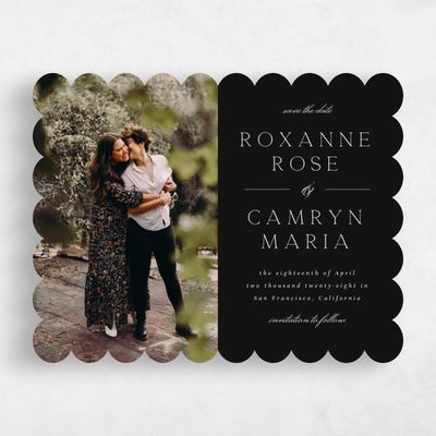 Black Scalloped Wedding Save the Date - Zariah Photo