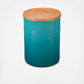 Small Canister with Wood Lid