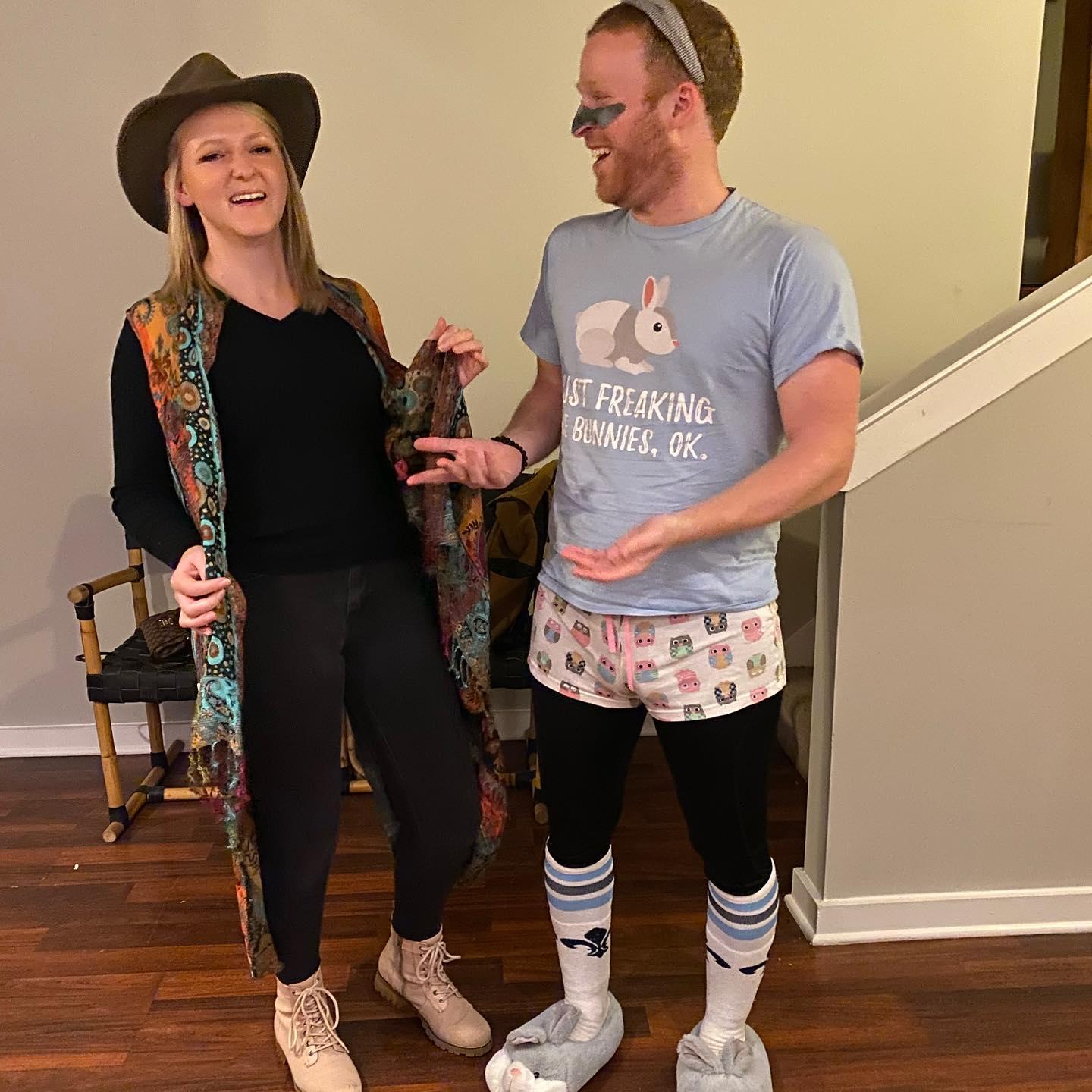 Our first official Halloween together 2020. We dressed up as each other as a joke!