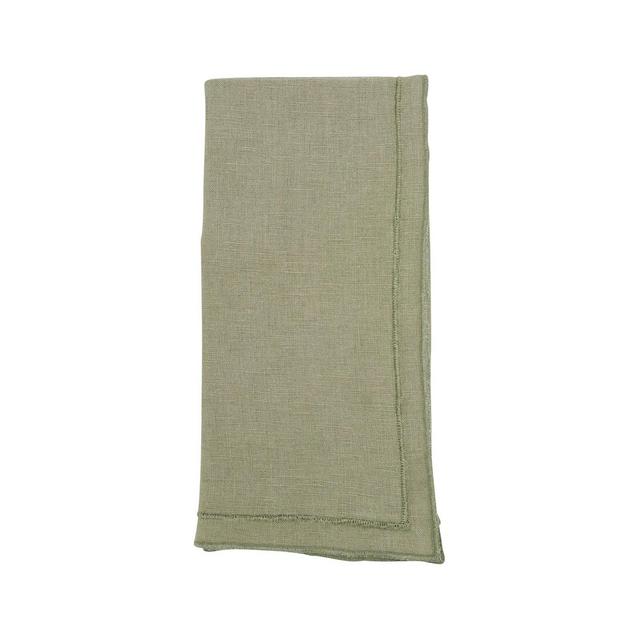 Saro Lifestyle Stonewashed Overlock Edge Napkin , 20"x20", Olive
