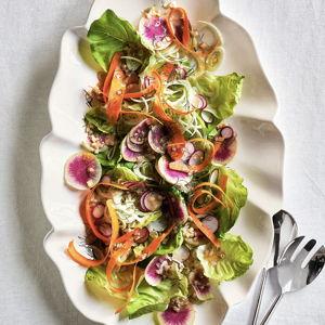 Crate&Barrel - White Ruffle 22" Earthenware X-Large Platter